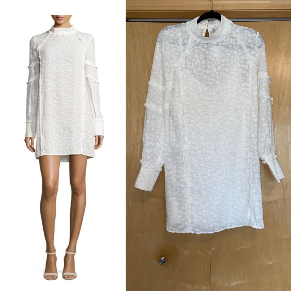 IRO Mijo Woven Ruffle Dress In White
